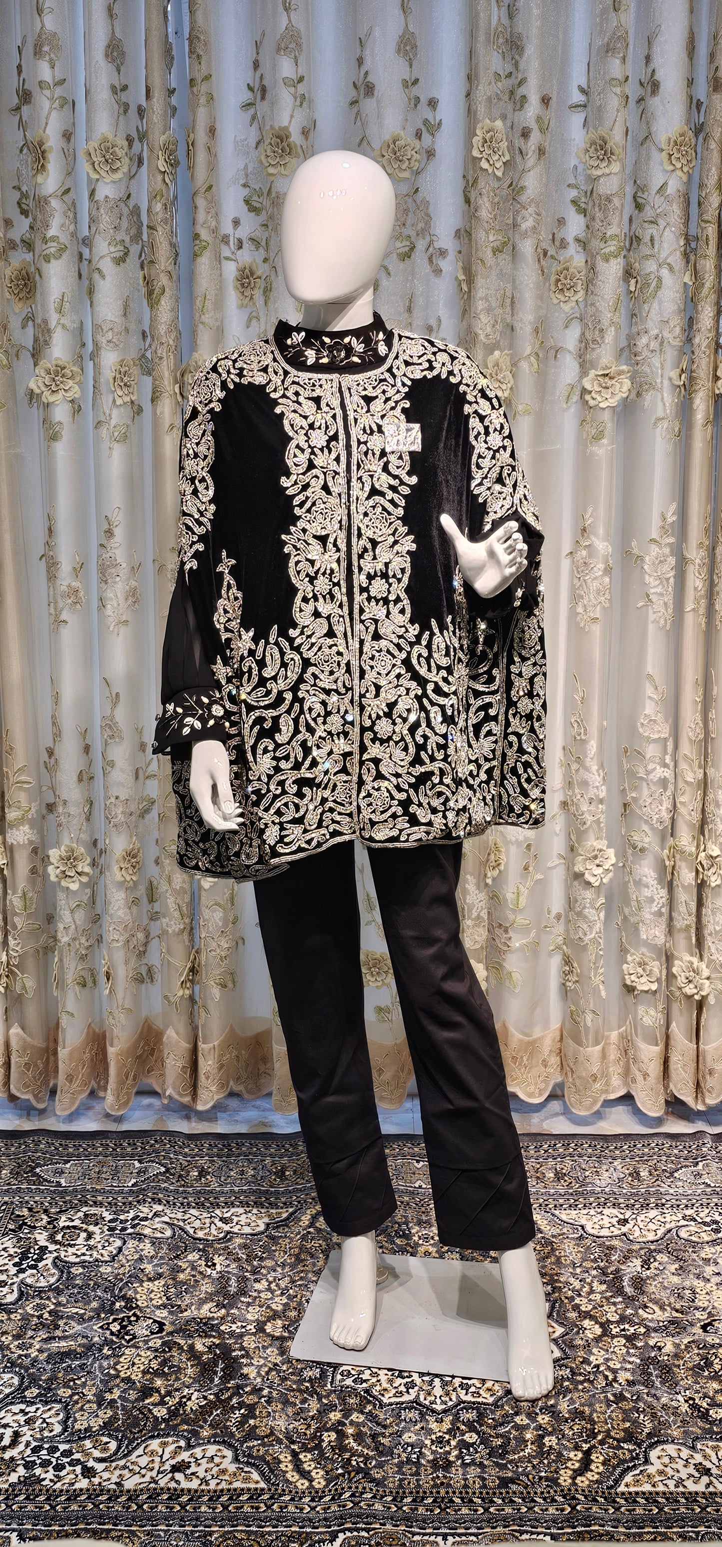 Designer Hand Embellished Cape Blazer for Women