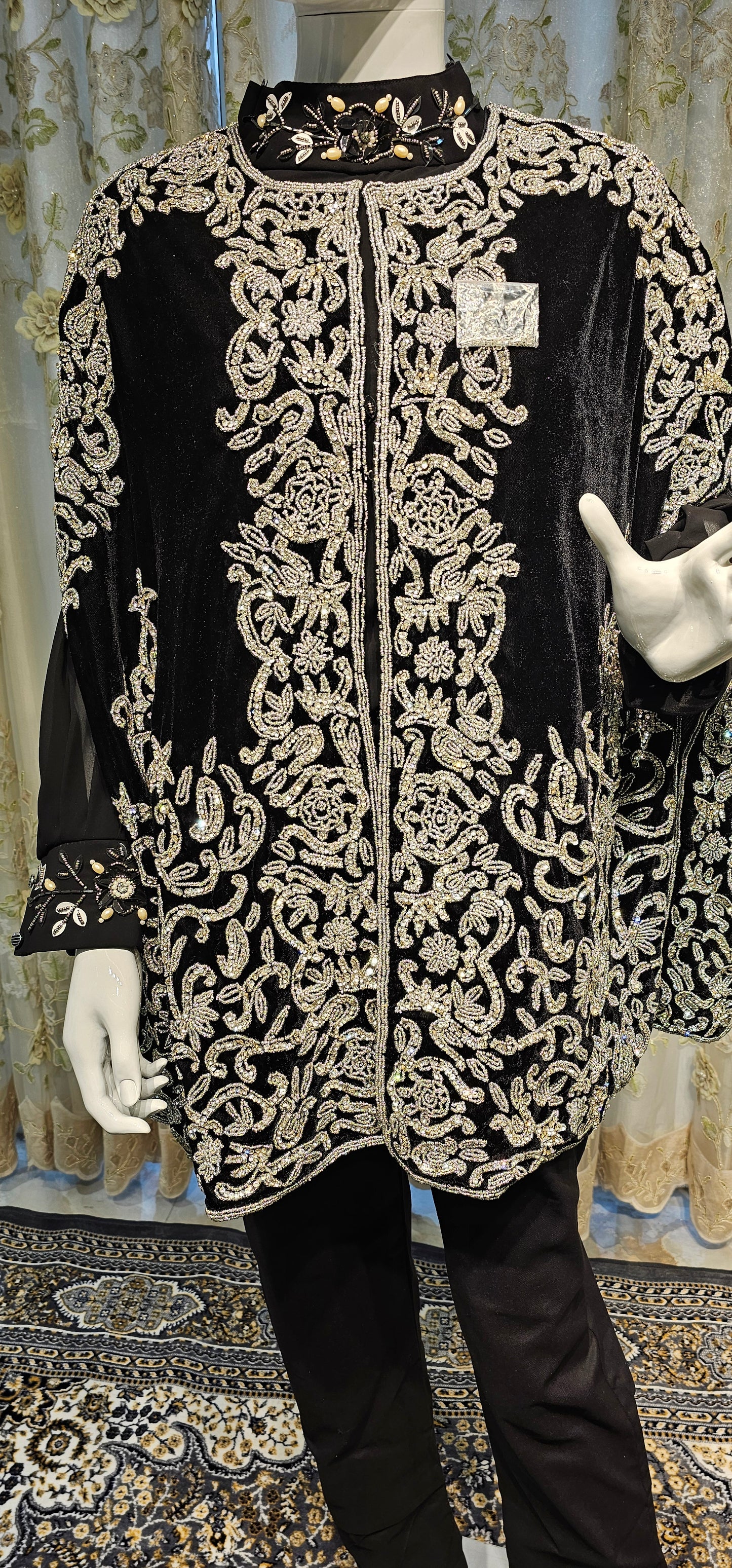 Designer Hand Embellished Cape Blazer for Women