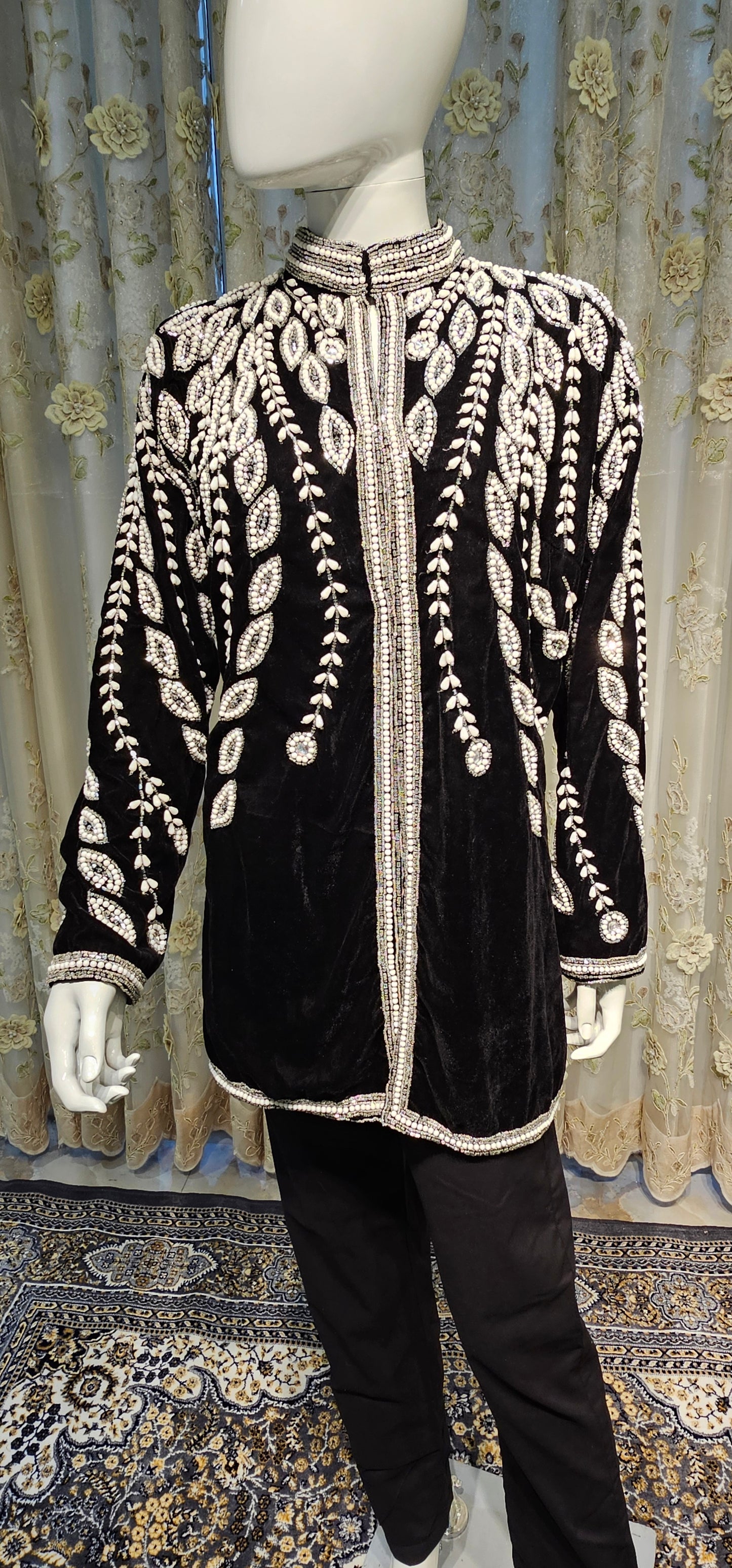 Luxury Velvet Embellished Blazer