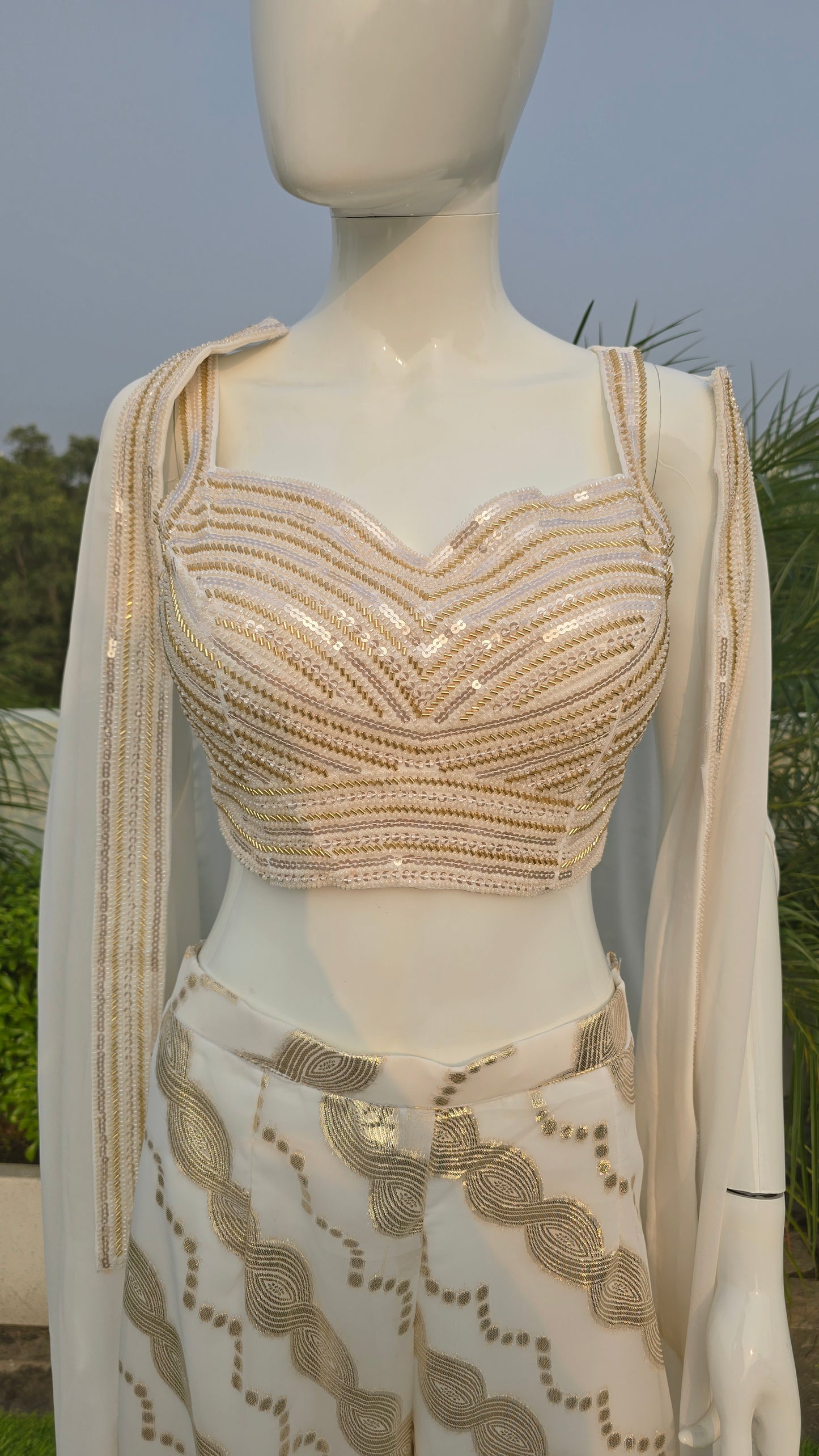 Cream and Gold Regal Cape Set