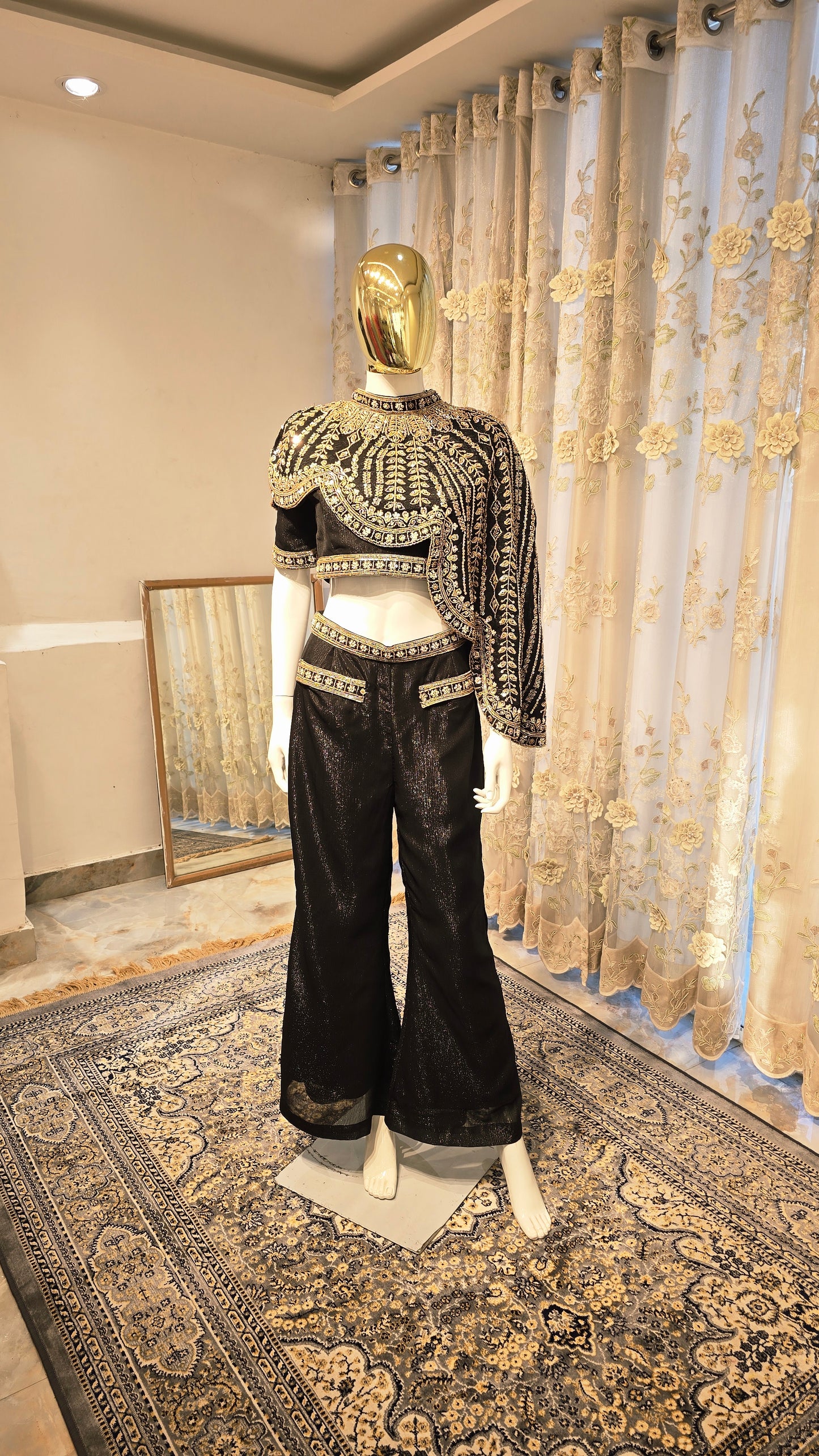 Black and Gold Cape Set