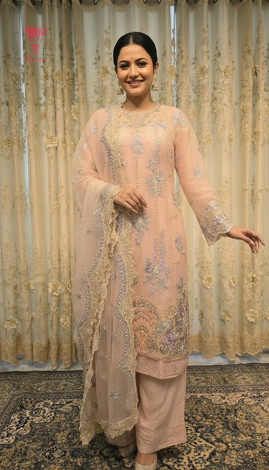 Pastel Mirage Suit Set-Unstitched