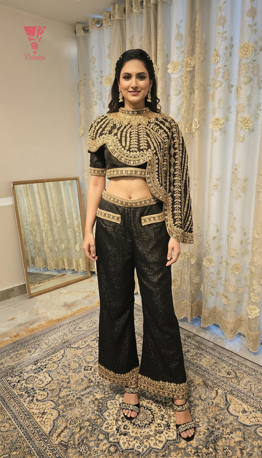 Black and Gold Cape Set